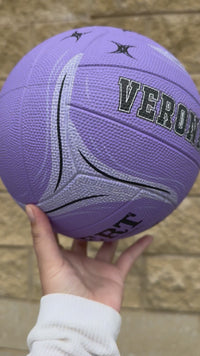 Load and play video in Gallery viewer, Personalised Gilbert Phoenix Netball Lilac (SIZE 5)
