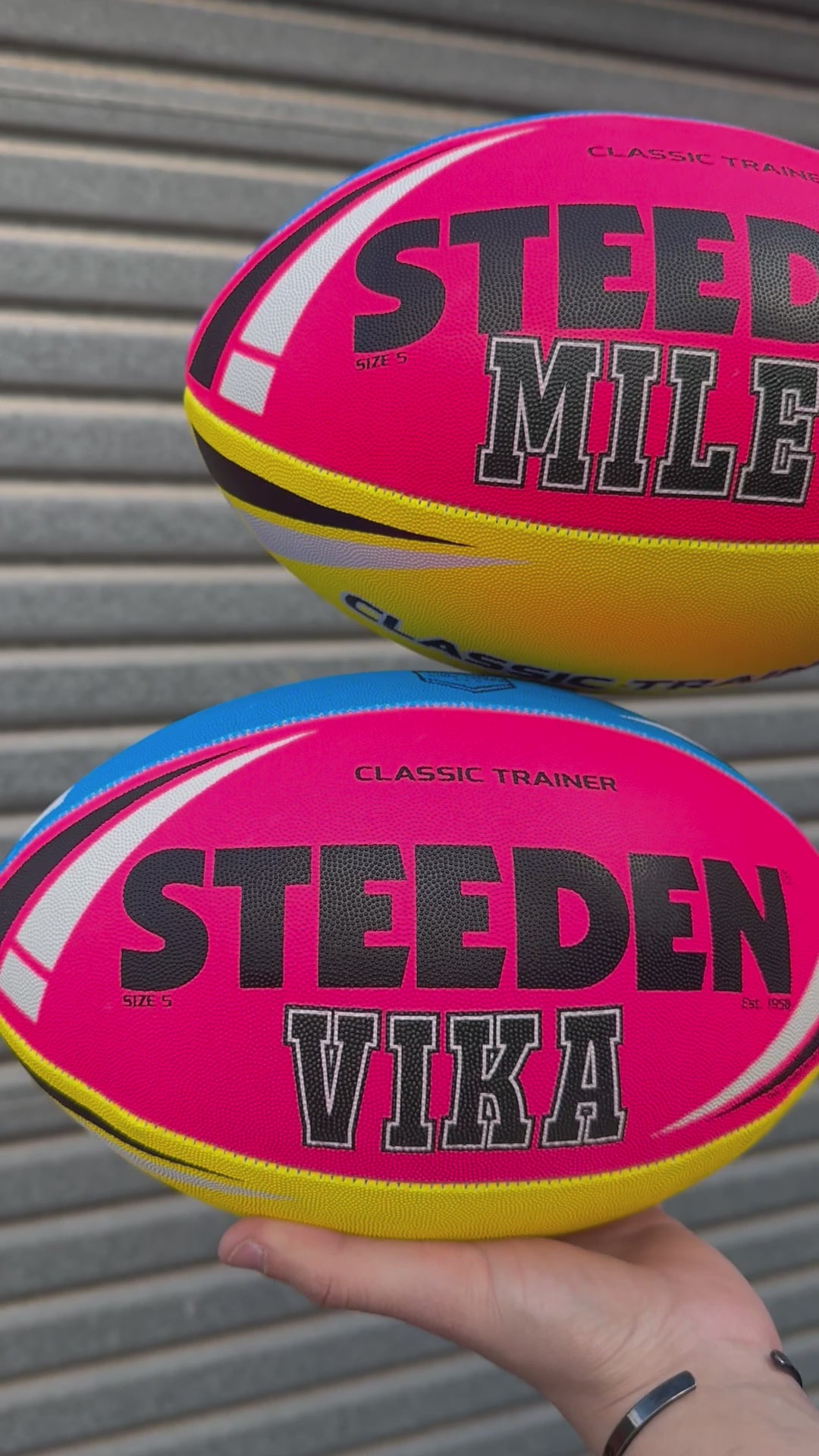 Personalised Multi Colour Steeden Rugby League Ball (Size 5, Mini)