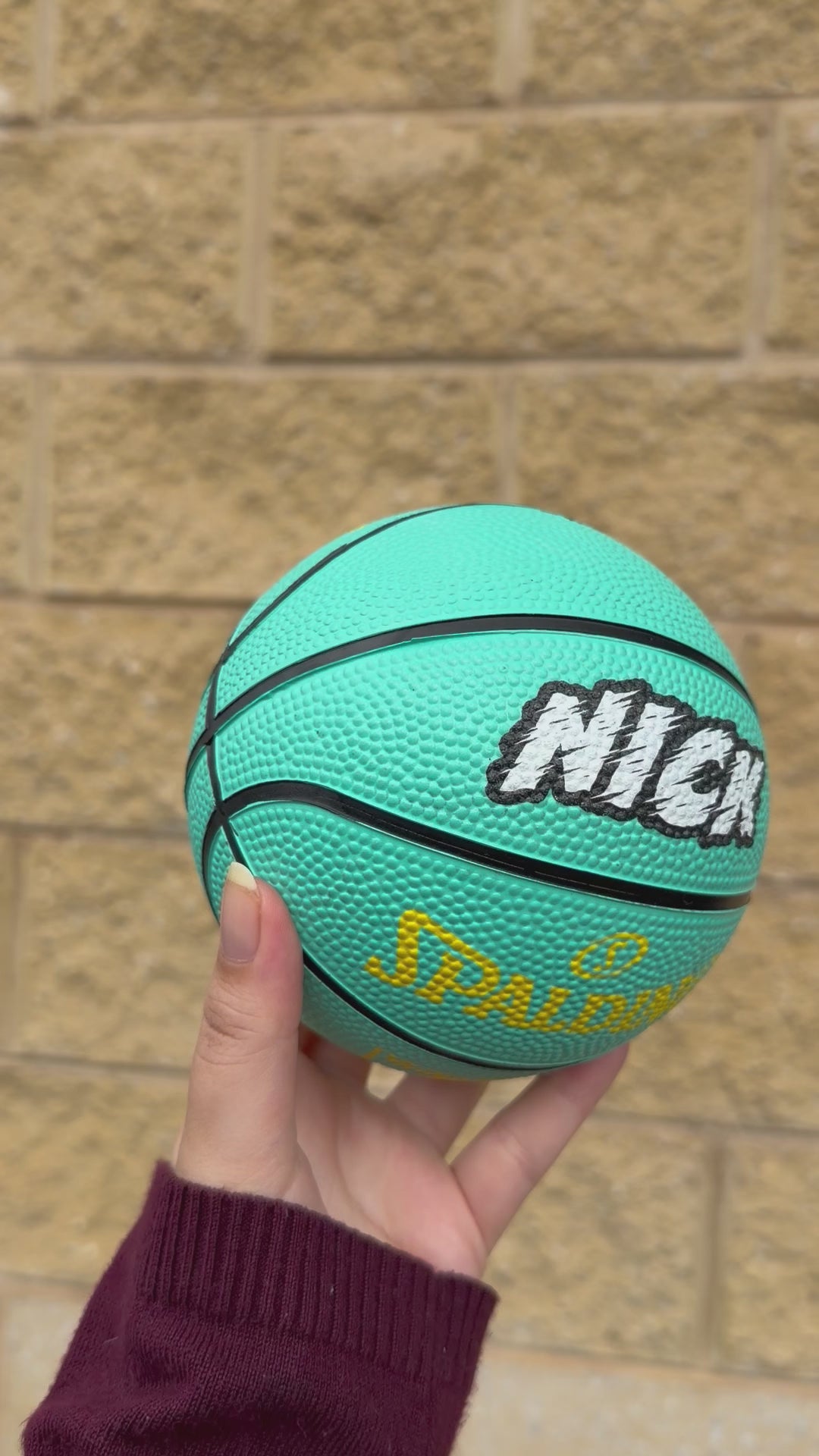 Personalised Mini Teal Spalding Basketball (Size 1)