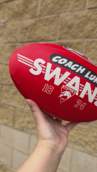 Load and play video in Gallery viewer, Personalised AFL Official Sydney Swans Club Football (Size 5)
