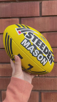 Load and play video in Gallery viewer, Personalised North Qld Cowboys Official NRL Ball (11inch mini ball)
