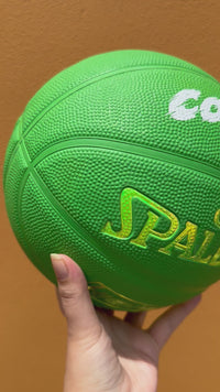 Load and play video in Gallery viewer, Personalised Spalding Rubber Green Highlight Rush Basketball (Size 5, 6, 7)
