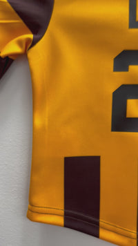 Load and play video in Gallery viewer, Personalised Hawthorn Hawks AFL Toddler Guernsey
