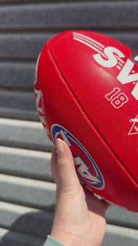 Load and play video in Gallery viewer, Personalised AFL Official Sydney Swans Club Football (Size 5)
