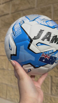 Load and play video in Gallery viewer, Personalised Mi-Ball Blue Soccer Ball (Size 3, 4, 5)

