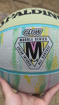 Load and play video in Gallery viewer, Personalised Spalding Pastel Marble Glow Basketball (Size 5, 6)
