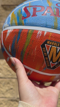 Load and play video in Gallery viewer, Personalised Spalding Rubber Basketball Rocky Desert Orange Marble (Size 6, 7)
