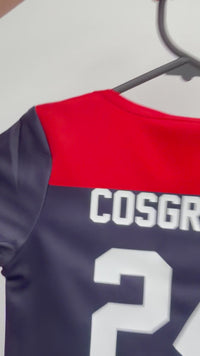 Load and play video in Gallery viewer, Personalised Melbourne Demons AFL Toddler Guernsey
