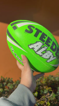 Load and play video in Gallery viewer, Personalised Green Steeden Rugby League (Size 5)
