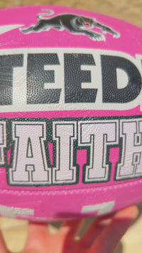 Load and play video in Gallery viewer, Personalised Limited Edition Penrith Panthers Official NRL Ball (Size 5)
