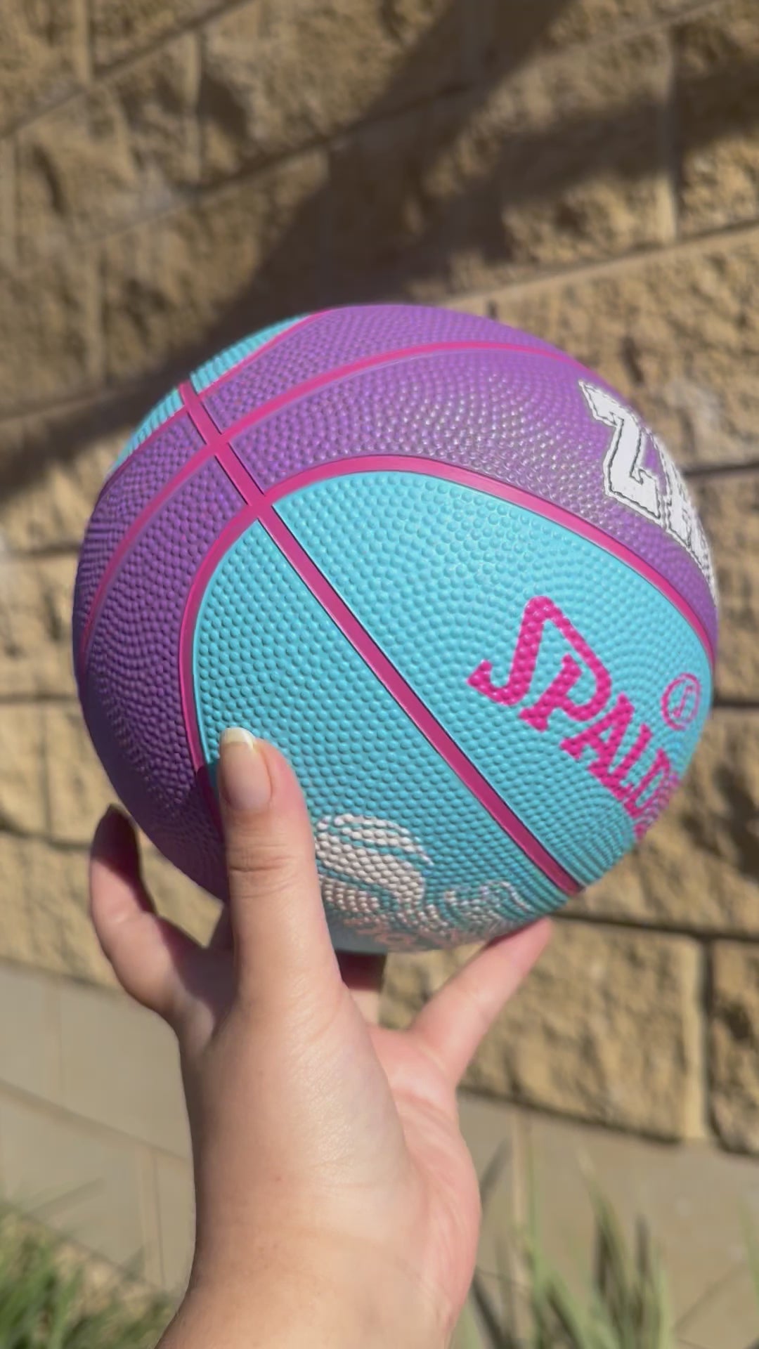 Personalised Purple & Blue Spalding Basketball (Size 3)