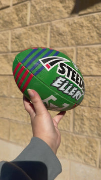 Load and play video in Gallery viewer, Personalised New Zealand Warriors Official NRL Ball (11inch mini ball)
