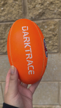 Load and play video in Gallery viewer, Personalised Sherrin AFL Orange Mini Football (Mini Size)
