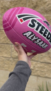 Load and play video in Gallery viewer, Personalised Limited Edition Penrith Panthers Official NRL Ball (Size 5)
