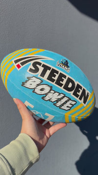 Load and play video in Gallery viewer, Personalised Gold Coast Titans Player Pack Bundle (Official Ball + Backpack + Ball Pump)
