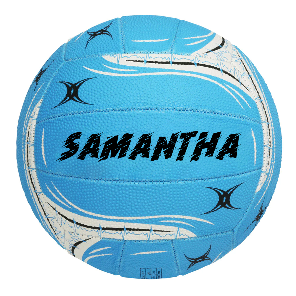 Personalised Gilbert Pulse Netball Blue (SIZE 5)