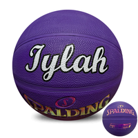 Load image into Gallery viewer, Personalised Spalding Rubber Purple Highlight Rush Basketball (Size 5, 6)

