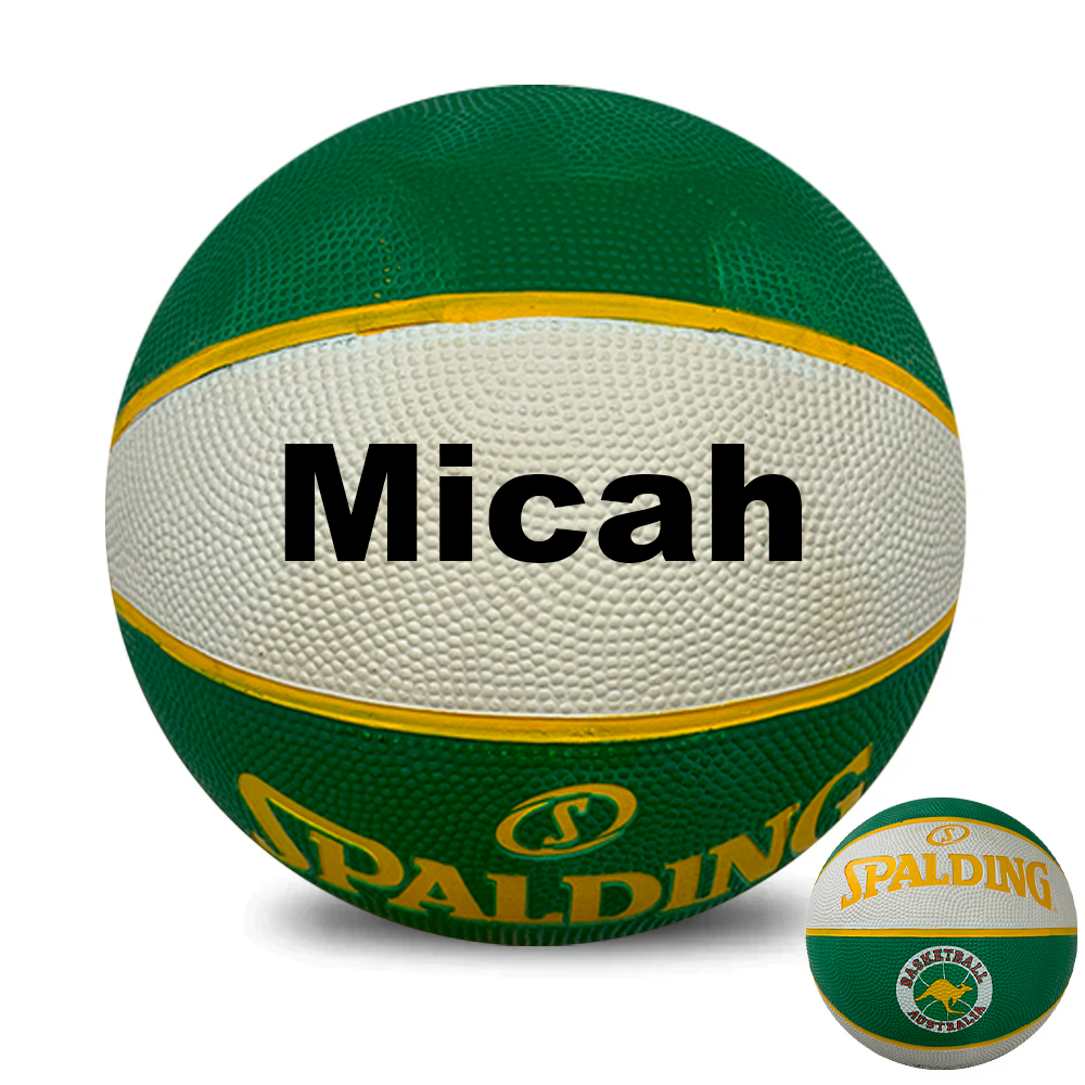 Personalised Spalding Retro Boomers Rubber Basketball (Size 6, 7)