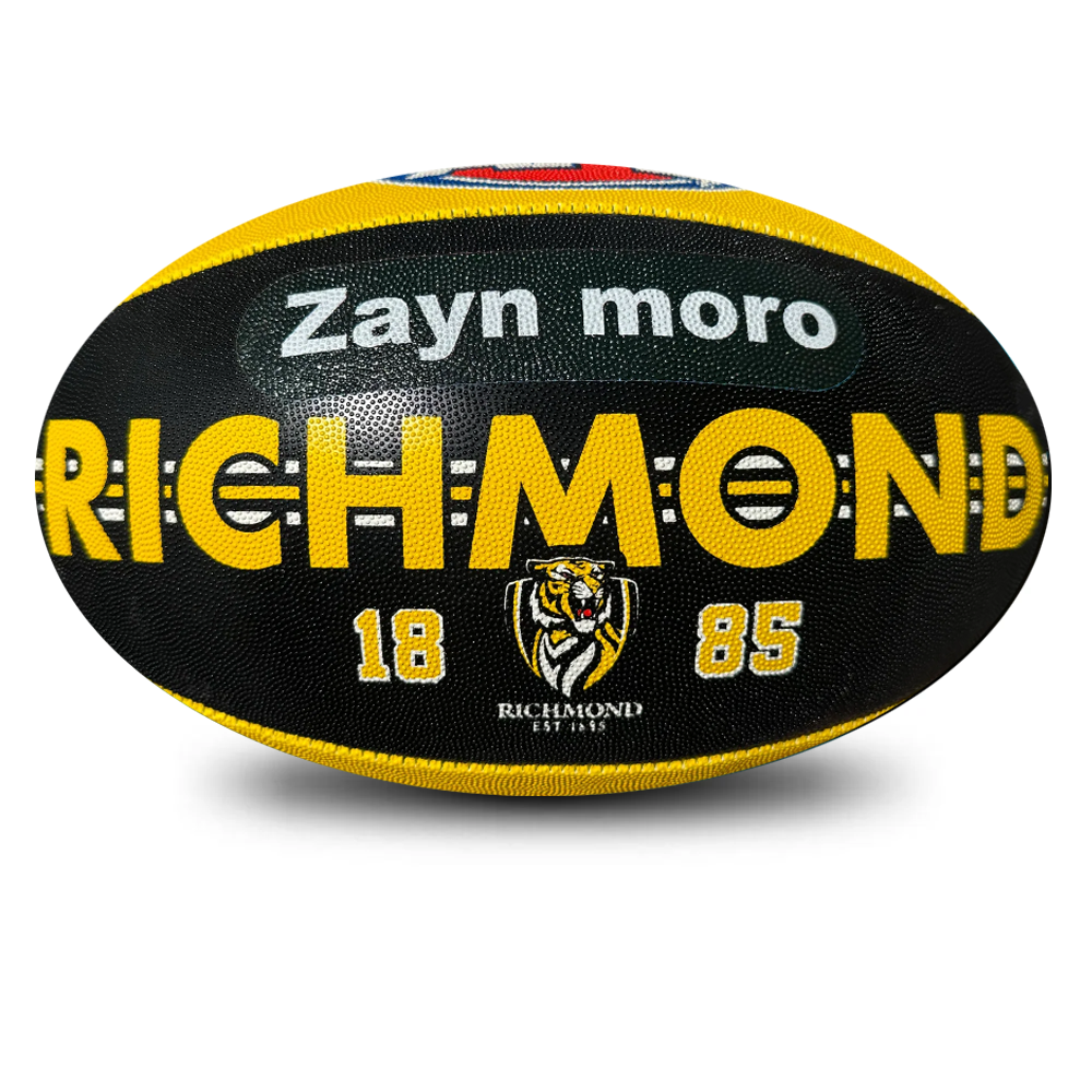 Personalised AFL Official Richmond Tigers Club Football (Size 5)