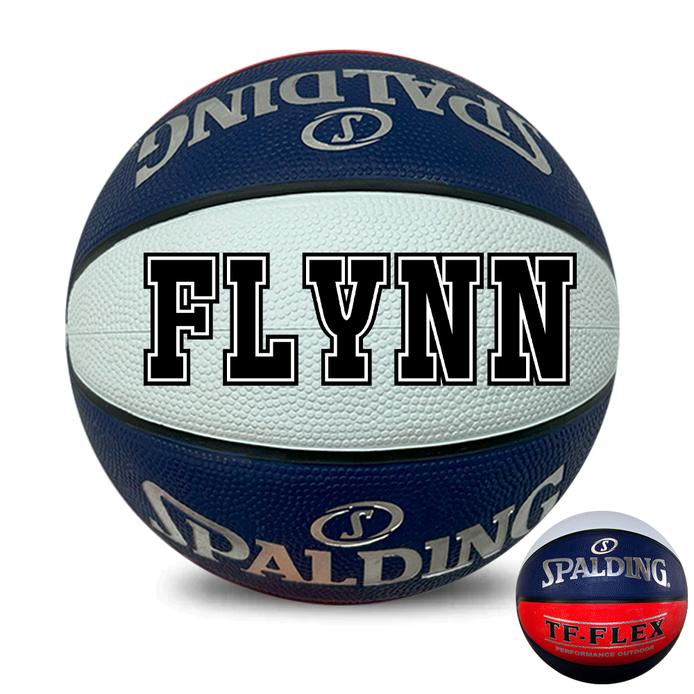 Personalised Spalding Rubber Basketball Red/White/Blue - TF FLEX (Size 4)