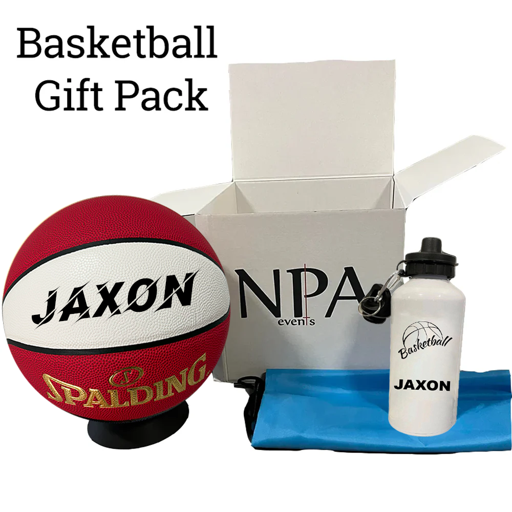 Personalised Composite Leather Basketball Gift Pack (Size 7)