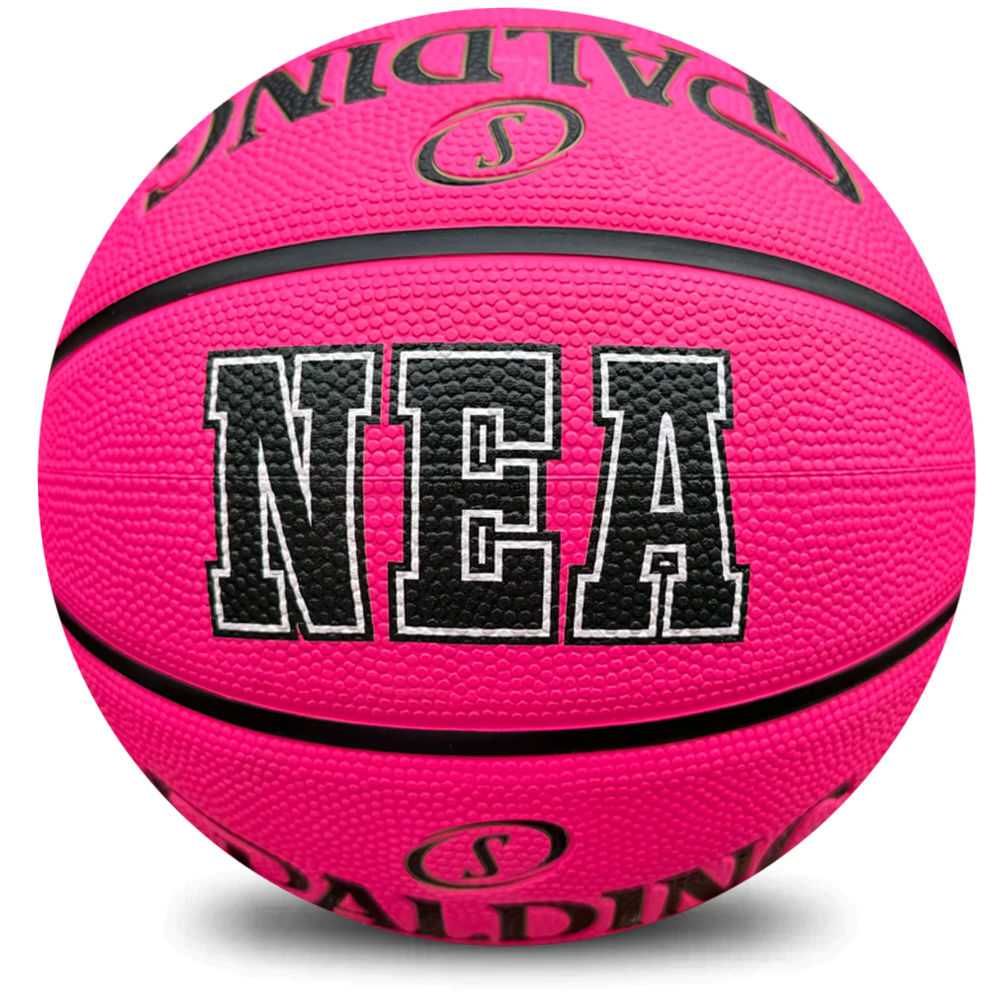 Personalised Pink Rubber Spalding Basketball (Size 5, 6)