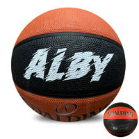 Load image into Gallery viewer, Personalised Spalding Rubber Basketball TF 150 - Black/Orange (Size 5)

