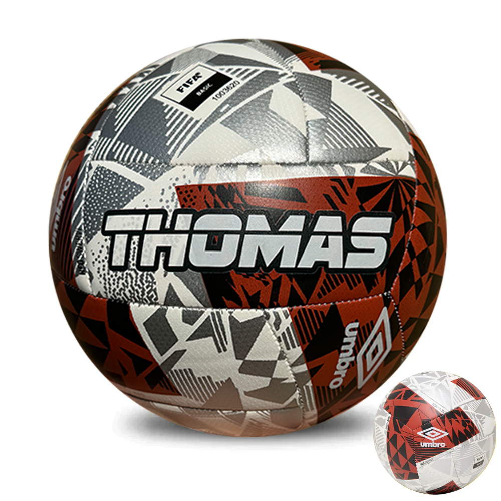 Personalised White/Red Umbro Neo Swerve Soccer Ball (SIZE 3, 4, 5)
