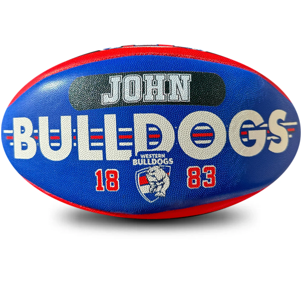 Personalised AFL Official Western Bulldogs Club Football (Size 5)