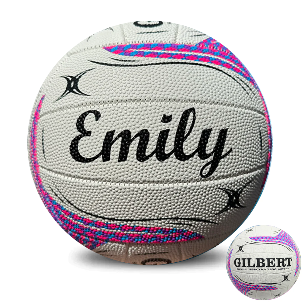 Personalised Gilbert White Spectra Netball (SIZE 4, 5)