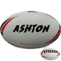 Load image into Gallery viewer, Personalised White &amp; Red Steeden Rugby League (size 5)
