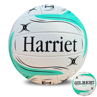 Personalised Gilbert Exo White and Teal Netball (SIZE 4, 5)