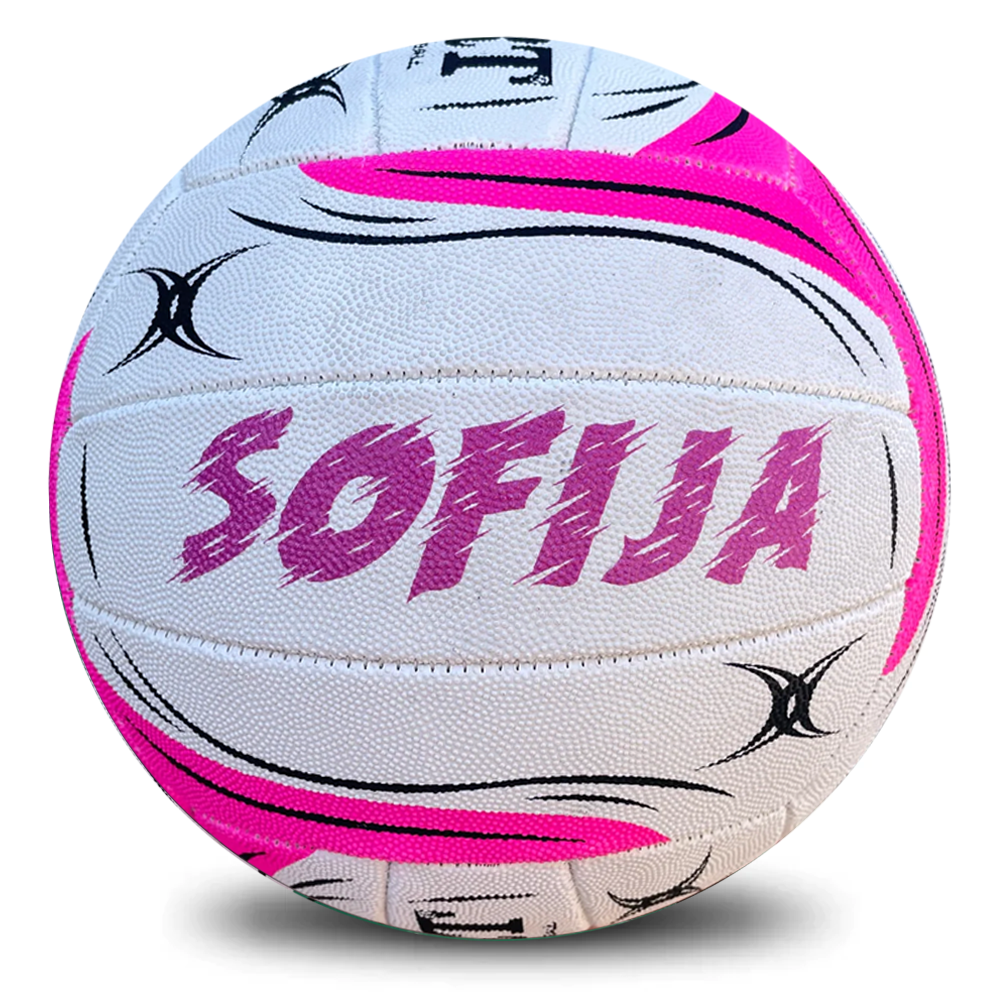 Personalised Gilbert Exo White and pink Netball (SIZE 4, 5)