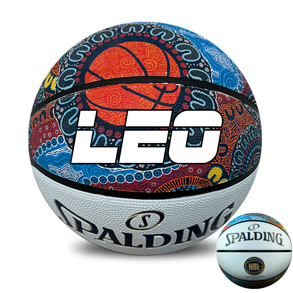 Personalised Spalding NBL White Indigenous Basketball (Size 5, 6, 7)