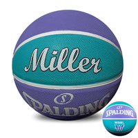Load image into Gallery viewer, Personalised Spalding WNBL Rubber Basketball Teal &amp; Purple (Size 5, 6)

