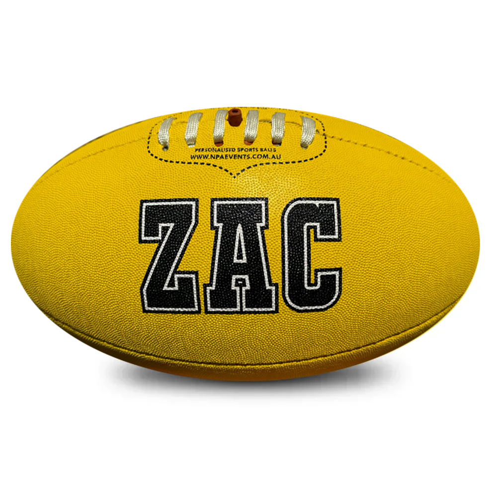 Personalised Mi-Ball AFL Football - Yellow (Size 5)
