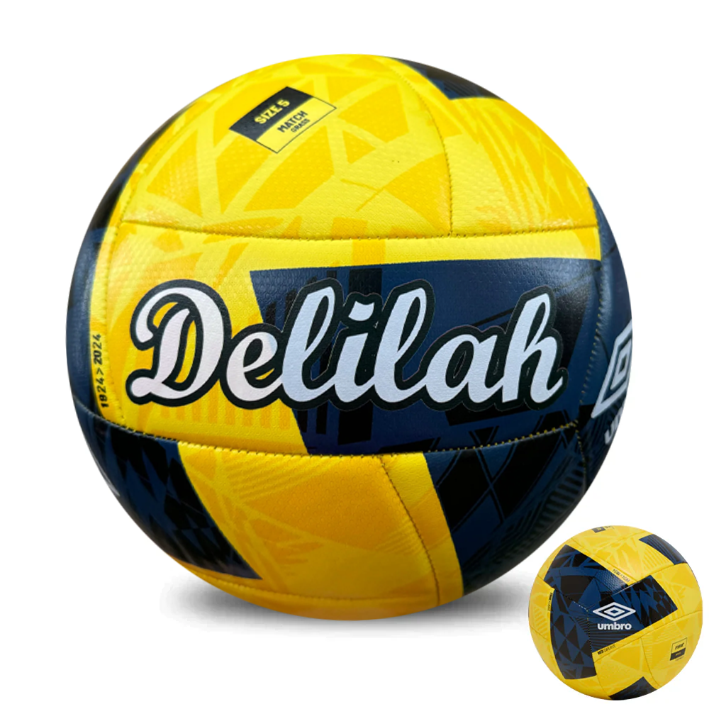Personalised Yellow/Blue Umbro Neo Swerve Soccer Ball (SIZE 5)