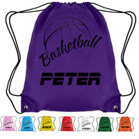 Load image into Gallery viewer, Personalised Basketball Drawstring Bag
