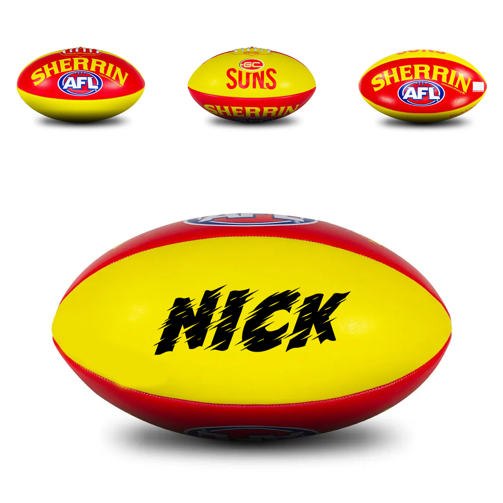 Personalised AFL Official Gold Coast Suns display football (size 3)