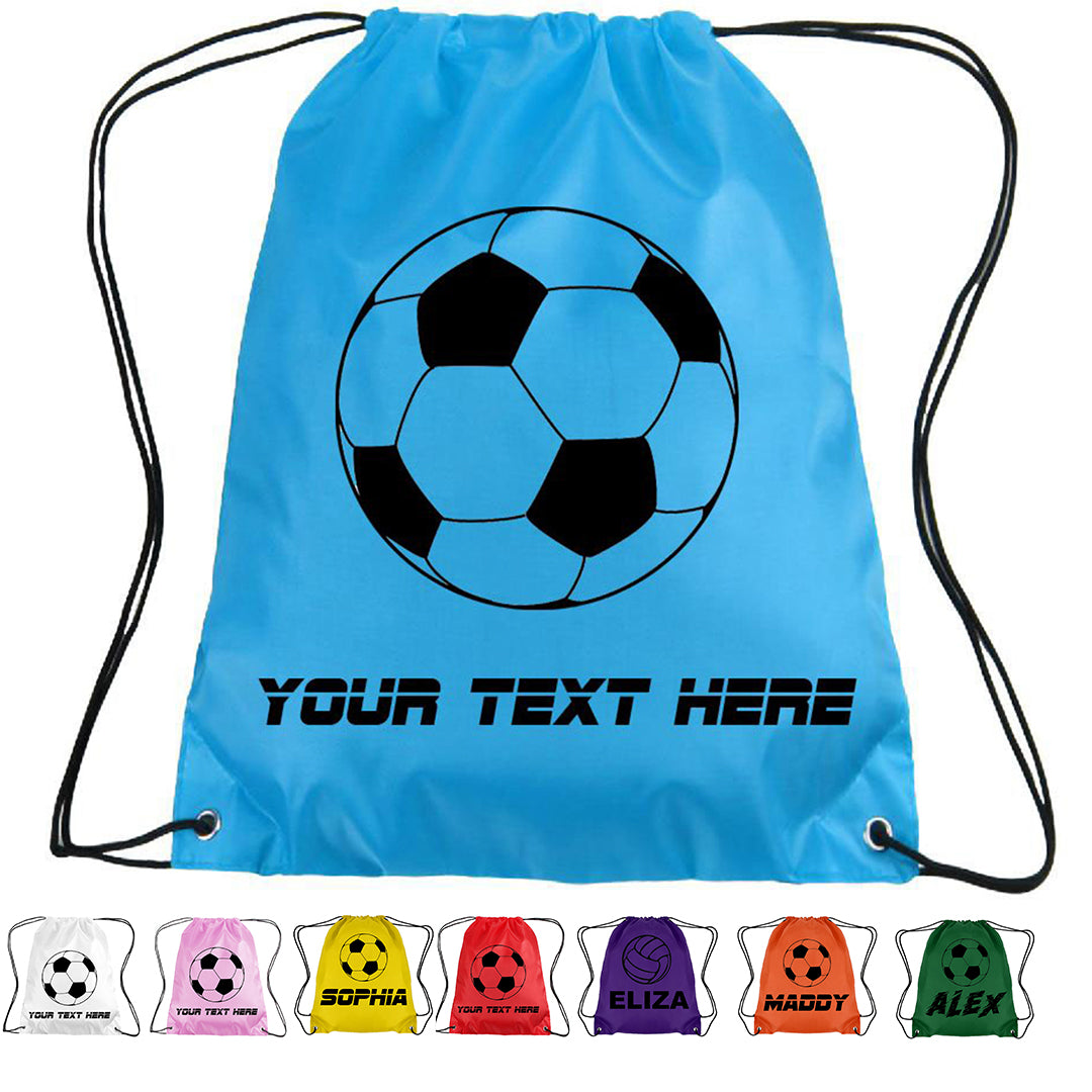Personalised Soccer Drawstring Bag