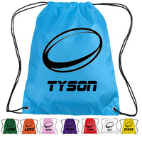 Load image into Gallery viewer, Personalised Rugby Drawstring Bag
