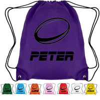 Load image into Gallery viewer, Personalised Rugby Drawstring Bag
