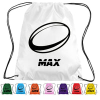 Load image into Gallery viewer, Personalised Rugby Drawstring Bag
